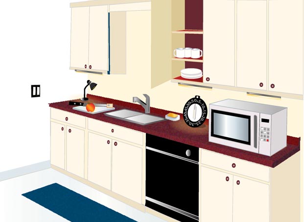Cocina con contraste alto