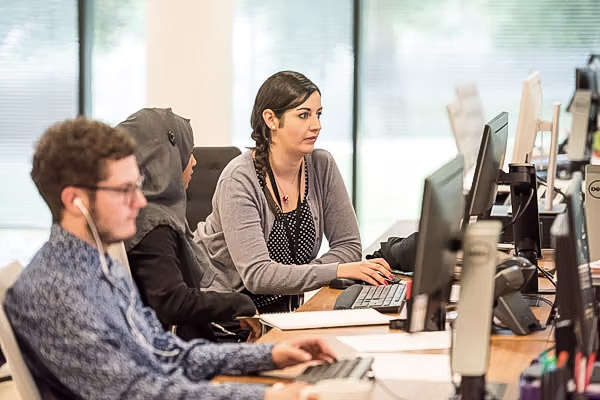 Group of multi-ethnic employees working